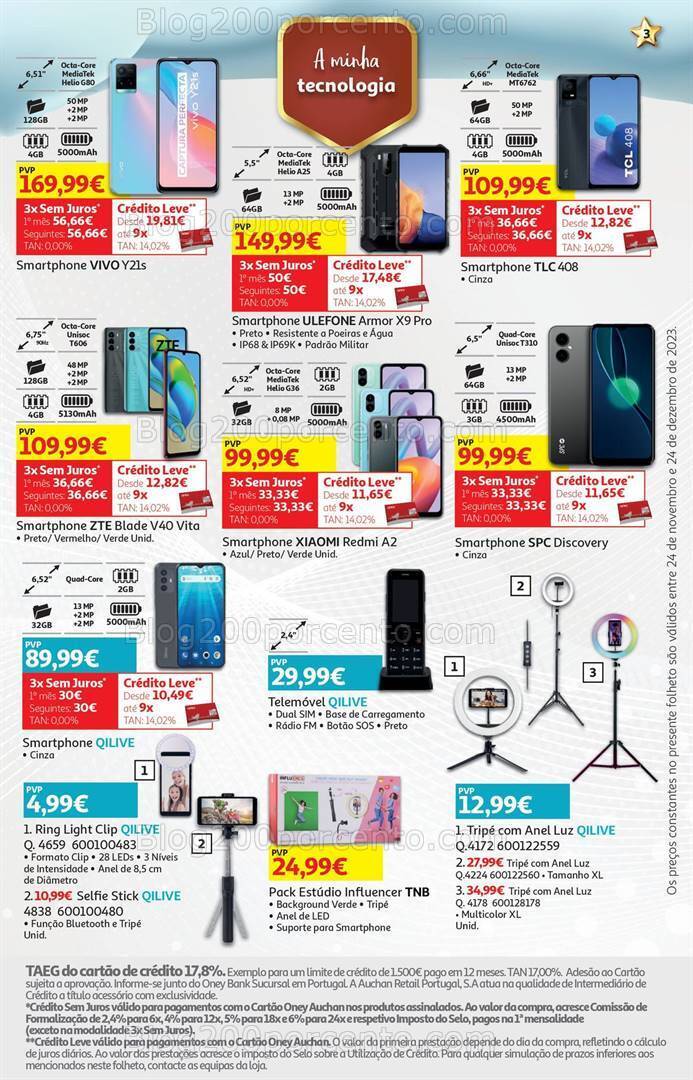 Antevisão Folheto AUCHAN Natal Tecnologia Promoções de 24 novembro a 24 dezembro