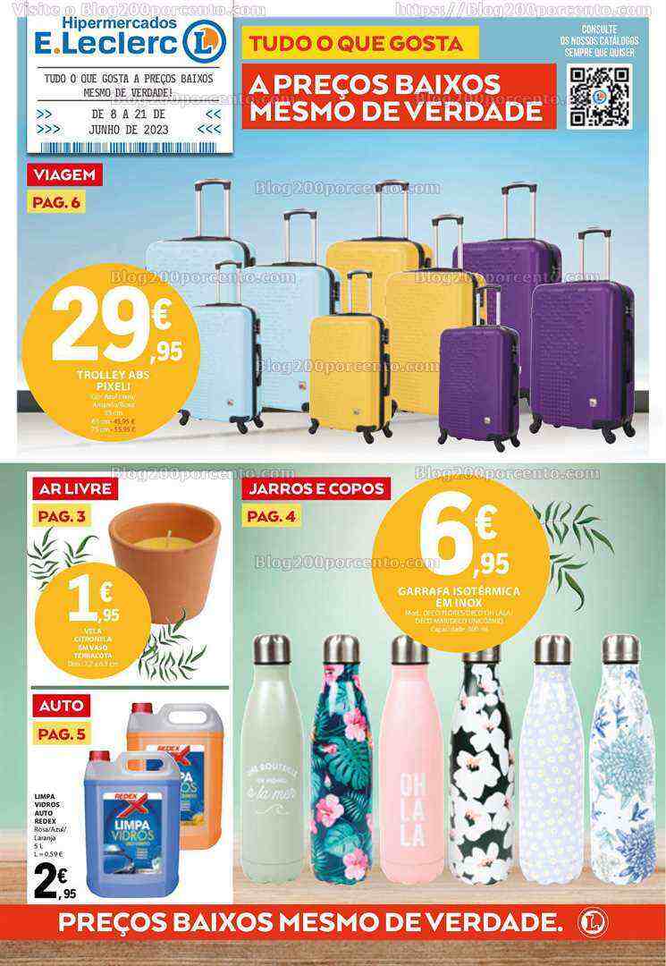 Antevisão Folheto E-LECLERC Bazar Promoções de 8 a 21 junho