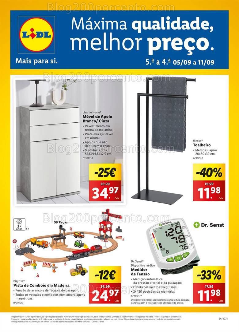 Antevisão Folheto LIDL Bazar Extra Promoções de 5 a 11 setembro
