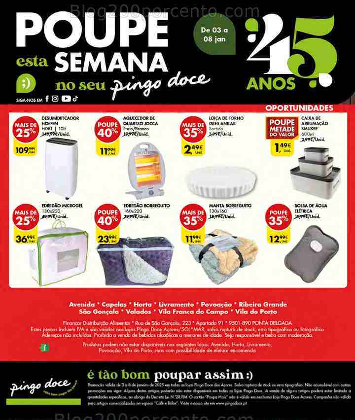 Antevisão Folheto PINGO DOCE Bazar Açores Promoções de 3 a 8 janeiro