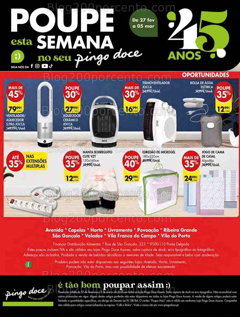 Antevisão Folheto PINGO DOCE Bazar Açores Promoções de 27 fevereiro a 5 março
