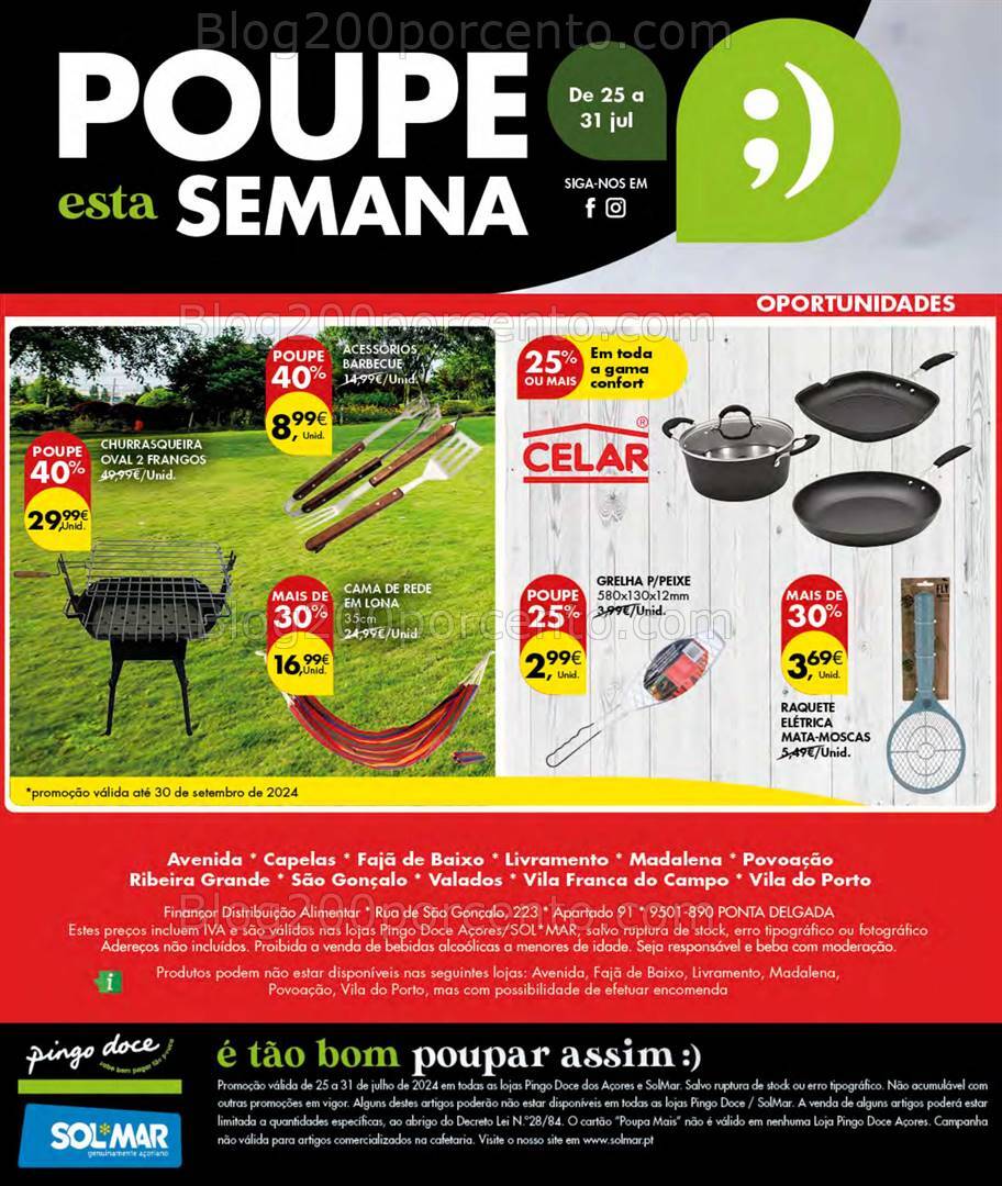 Antevisão Folheto PINGO DOCE Bazar Açores Promoções de 25 a 31 julho