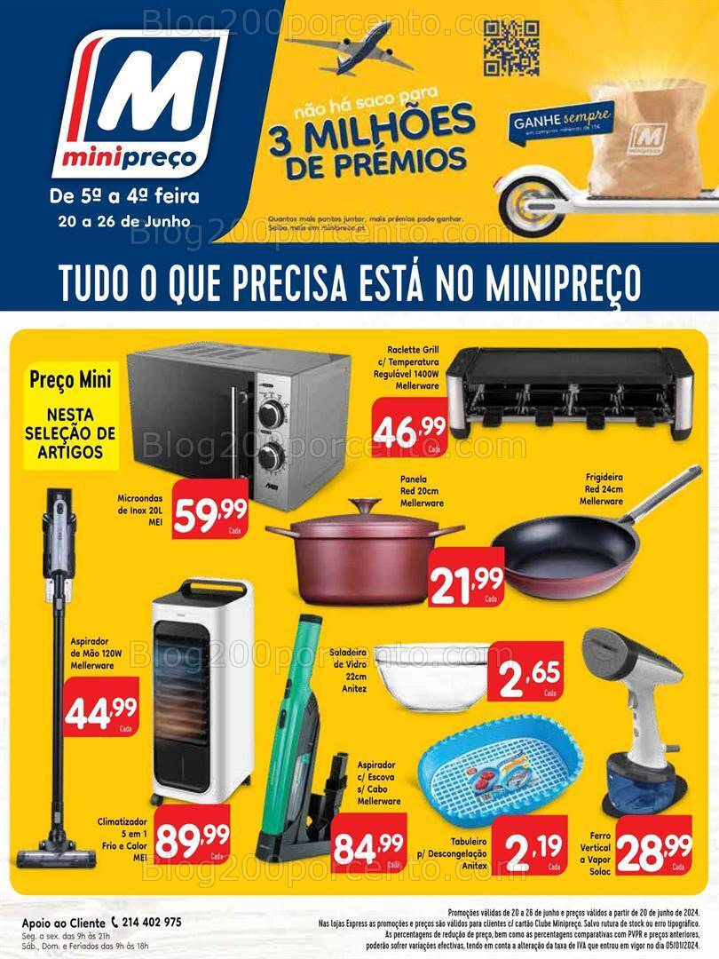 Antevisão Folheto MINIPREÇO Bazar Promoções de 20 a 26 junho