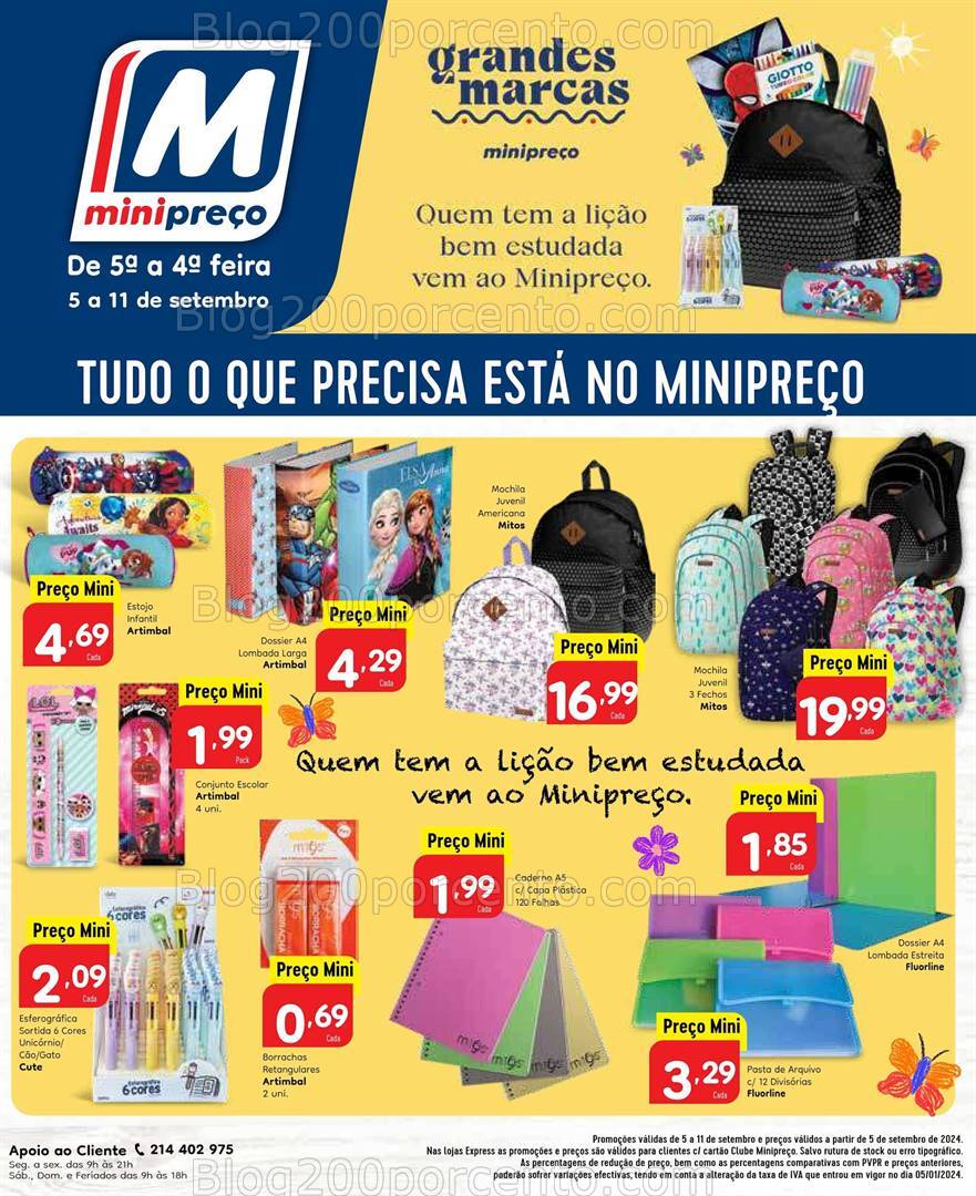 Antevisão Folheto MINIPREÇO Bazar Promoções de 5 a 11 setembro