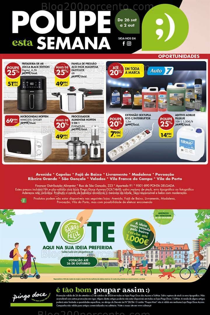 Antevisão Folheto PINGO DOCE Bazar Açores Promoções de 26 setembro a 2 outubro