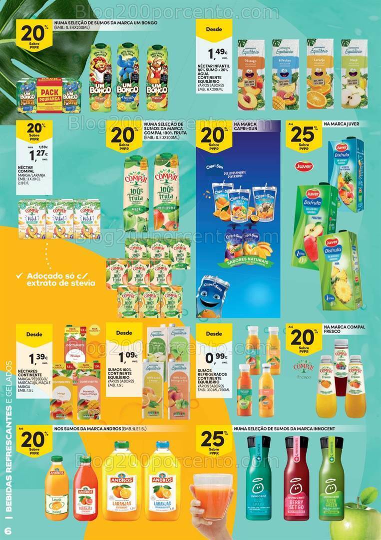 Antevisão Folheto CONTINENTE Bebidas e Gelados Promoções de 11 junho a 7 julho