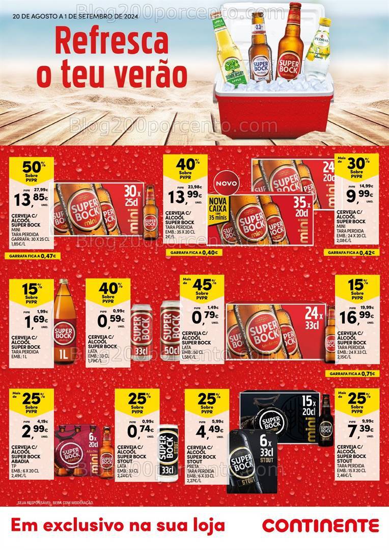 Antevisão Folheto CONTINENTE Bebidas Promoções de 20 agosto a 1 setembro