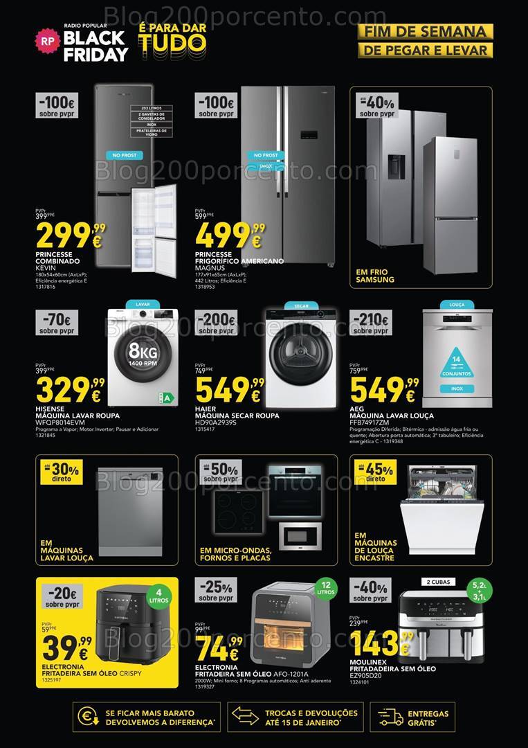 Antevisão Folheto RADIO POPULAR Black Friday Fim de Semana - 8 a 11 novembro