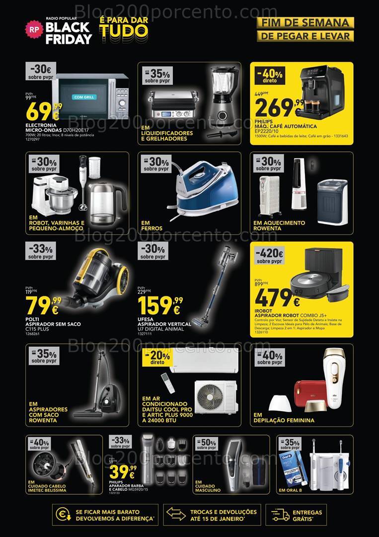 Antevisão Folheto RADIO POPULAR Black Friday Fim de Semana - 8 a 11 novembro