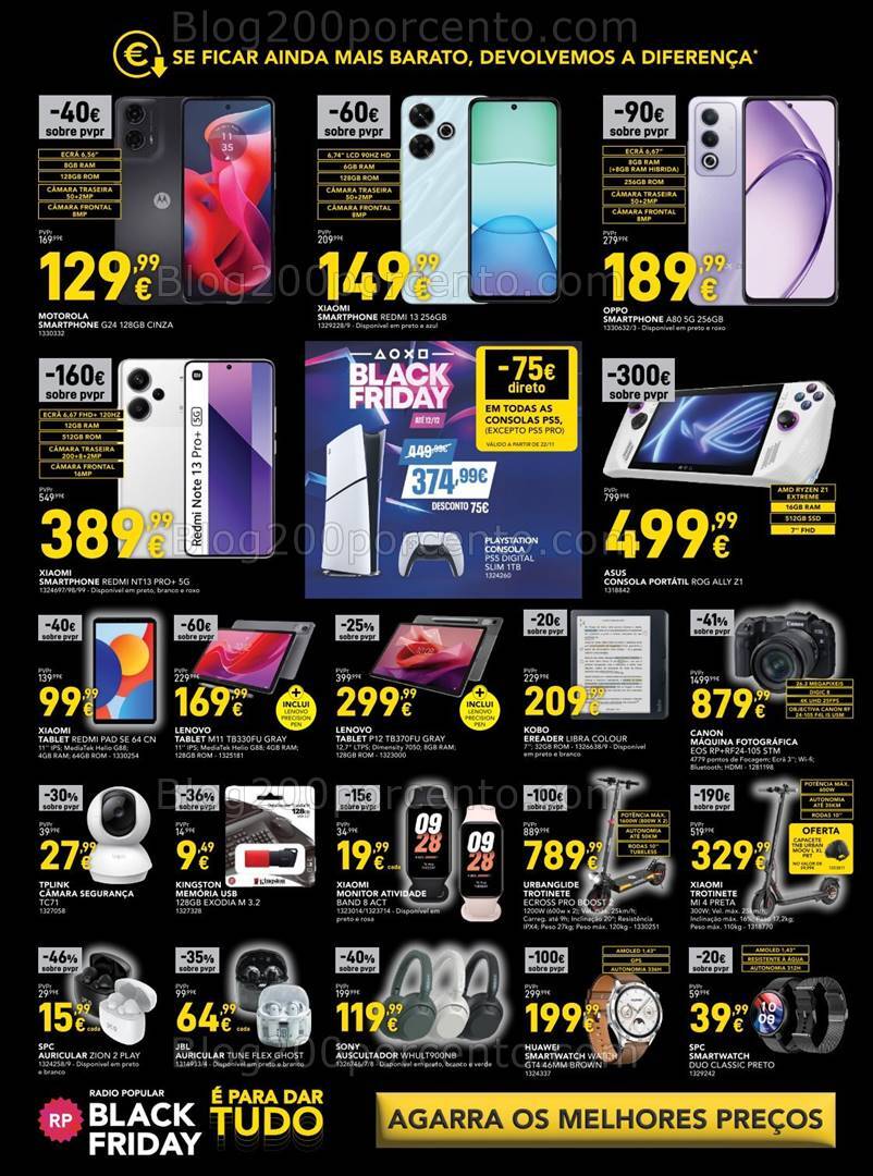 Antevisão Folheto RADIO POPULAR Black Friday Promoções de 19 a 25 novembro
