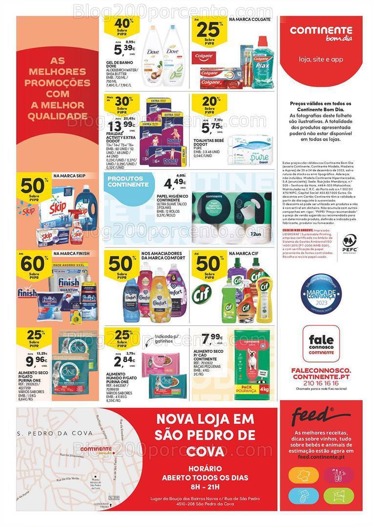 Antevisão Folheto CONTINENTE Aberturas S. Pedro de Cova Promoções de 20 a 24 dezembro
