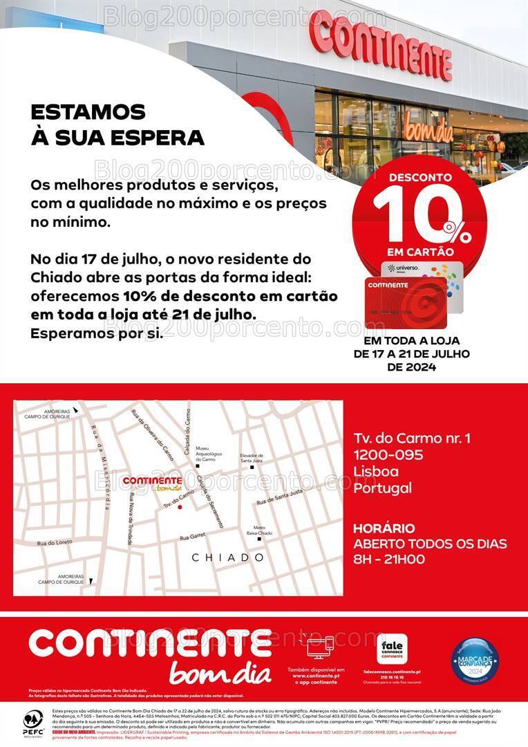 Antevisão Folheto CONTINENTE Bom Dia Chiado Promoções de 17 a 22 julho