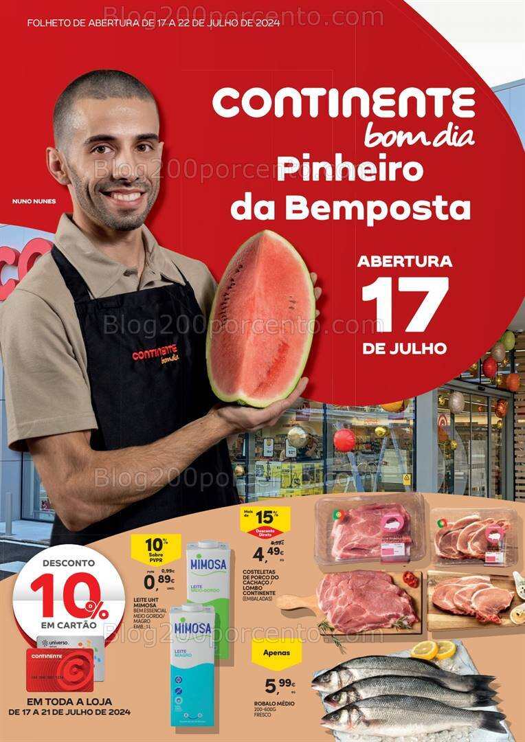 Antevisão Folheto CONTINENTE Bom Dia Pinheiro da Bemposta Promoções de 17 a 22 julho