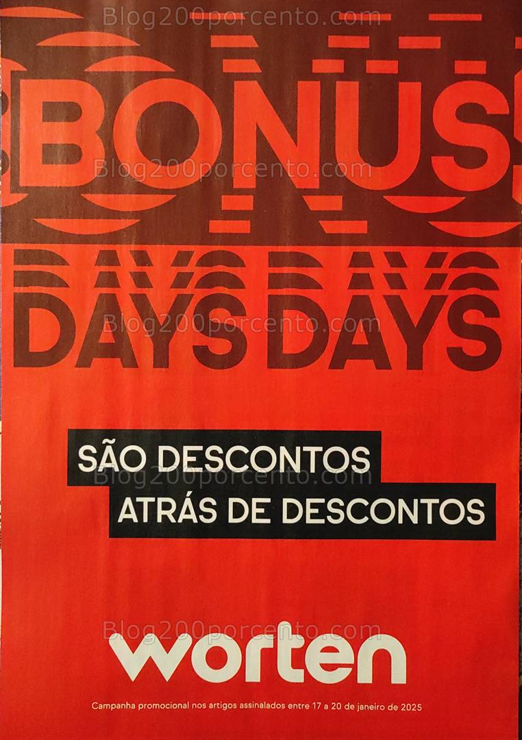Antevisão Folheto WORTEN Bonus Days Promoções de 17 e 20 janeiro