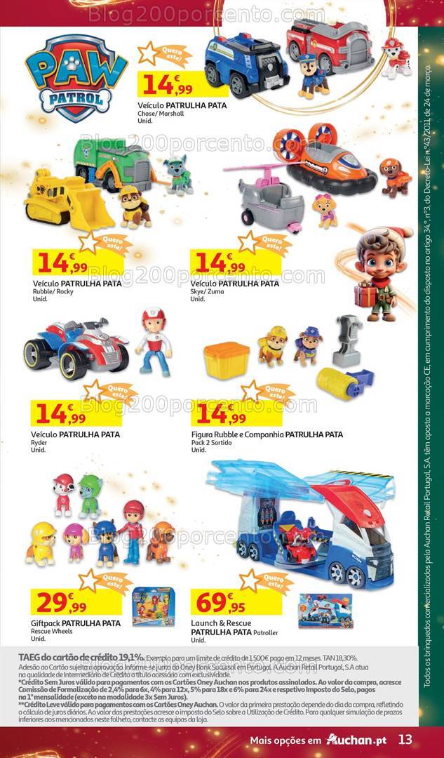 Antevisão Folheto AUCHAN Brinquedos Natal Promoções de 6 novembro a 10 dezembro