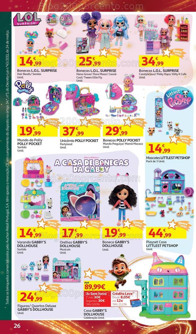 Antevisão Folheto AUCHAN Brinquedos Natal Promoções de 6 novembro a 10 dezembro