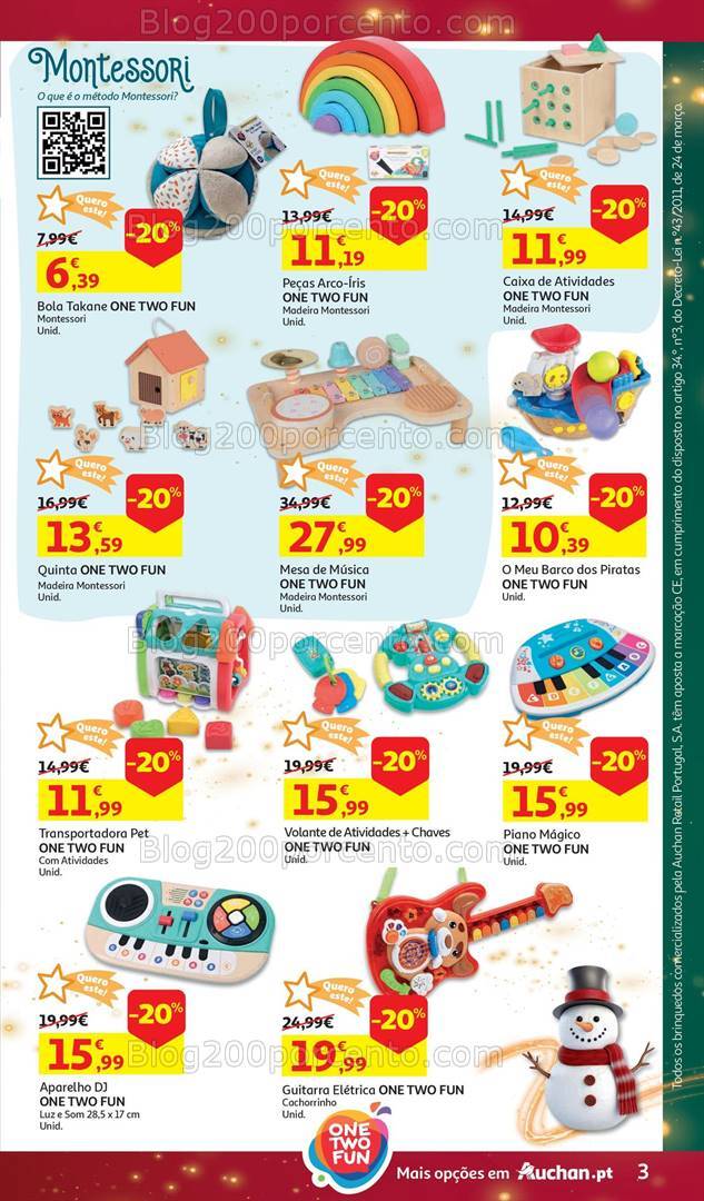 Antevisão Folheto AUCHAN Brinquedos Natal Promoções de 6 novembro a 10 dezembro