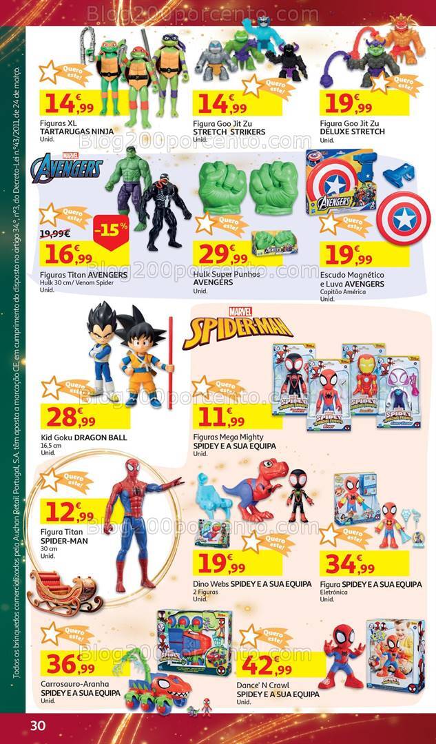 Antevisão Folheto AUCHAN Brinquedos Natal Promoções de 6 novembro a 10 dezembro