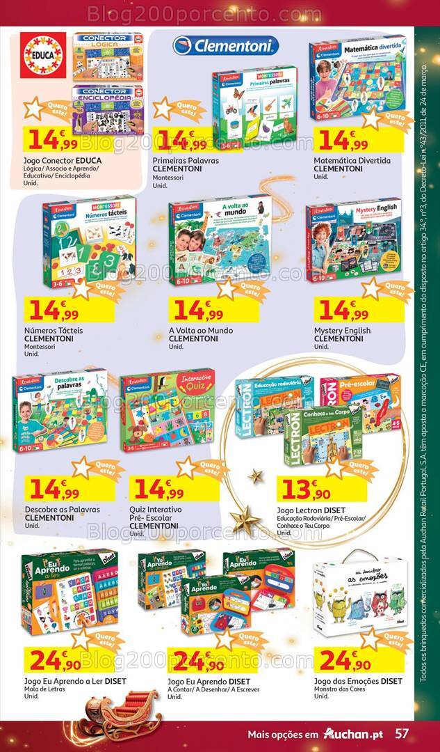 Antevisão Folheto AUCHAN Brinquedos Natal Promoções de 6 novembro a 10 dezembro