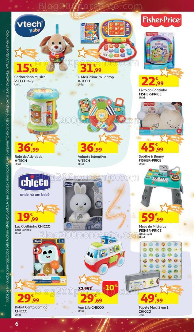 Antevisão Folheto AUCHAN Brinquedos Natal Promoções de 6 novembro a 10 dezembro