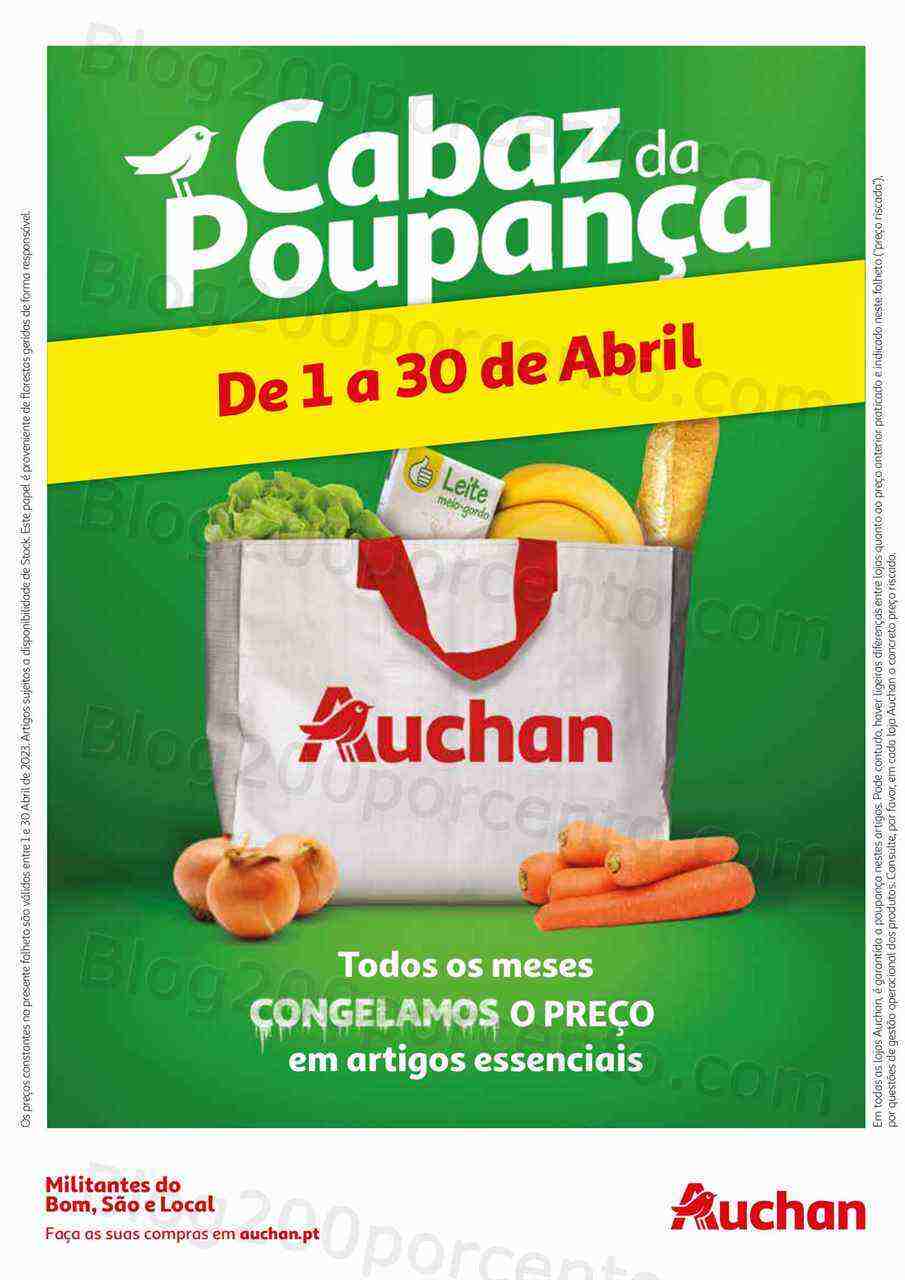 Antevisão Folheto AUCHAN Cabaz Poupança Promoções de 1 a 30 abril