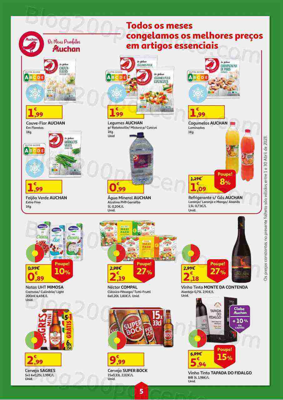 Antevisão Folheto AUCHAN Cabaz Poupança Promoções de 1 a 30 abril