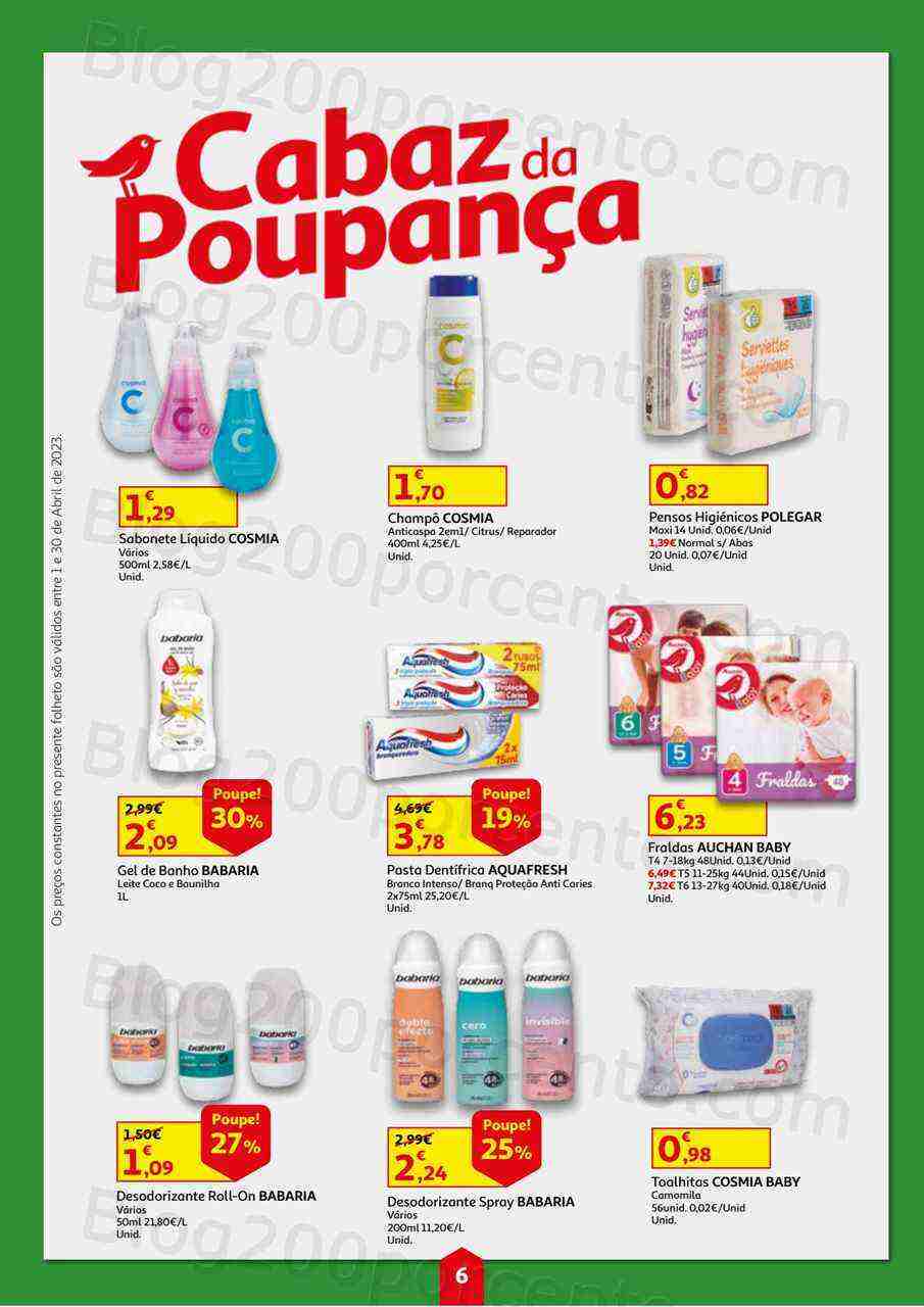 Antevisão Folheto AUCHAN Cabaz Poupança Promoções de 1 a 30 abril