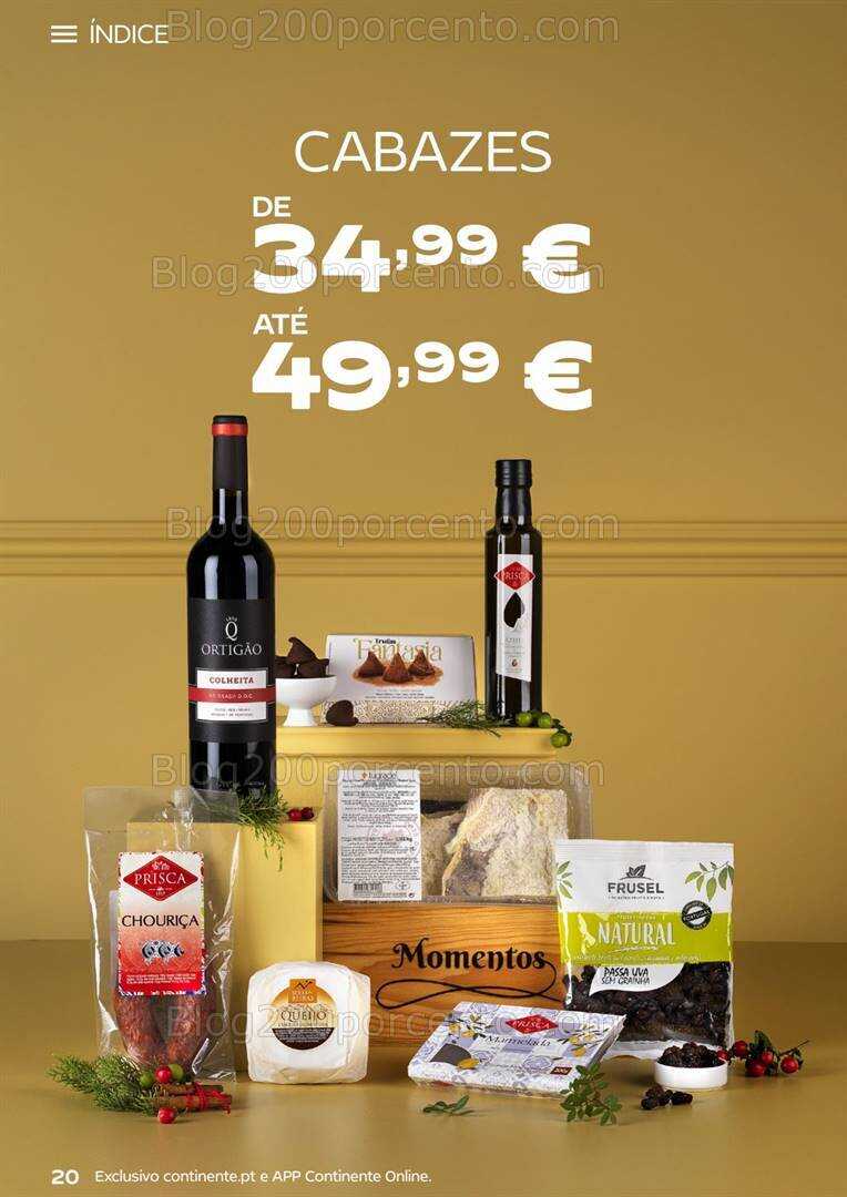 Antevisão Folheto CONTINENTE Cabazes de Natal Promoções de 15 setembro a 6 janeiro