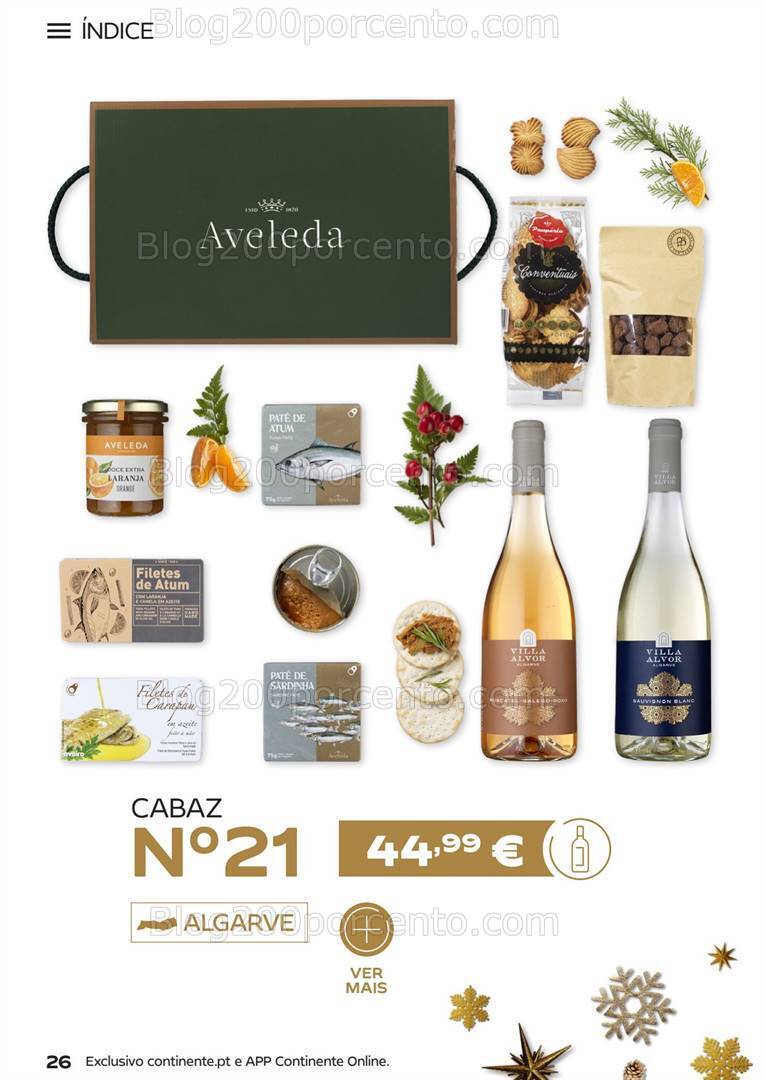 Antevisão Folheto CONTINENTE Cabazes de Natal Promoções de 15 setembro a 6 janeiro