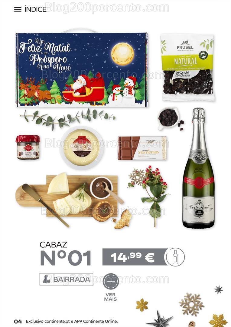 Antevisão Folheto CONTINENTE Cabazes de Natal Promoções de 15 setembro a 6 janeiro