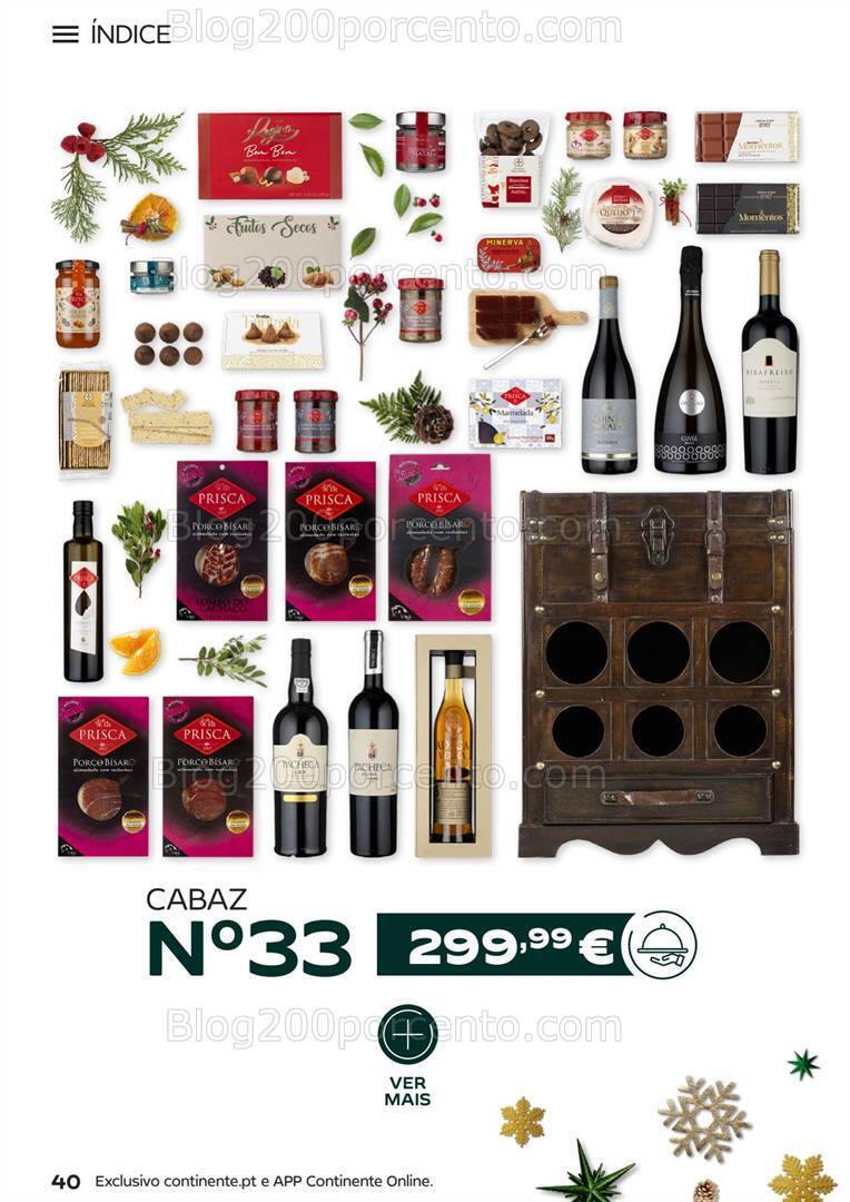 Antevisão Folheto CONTINENTE Cabazes de Natal Promoções de 15 setembro a 6 janeiro