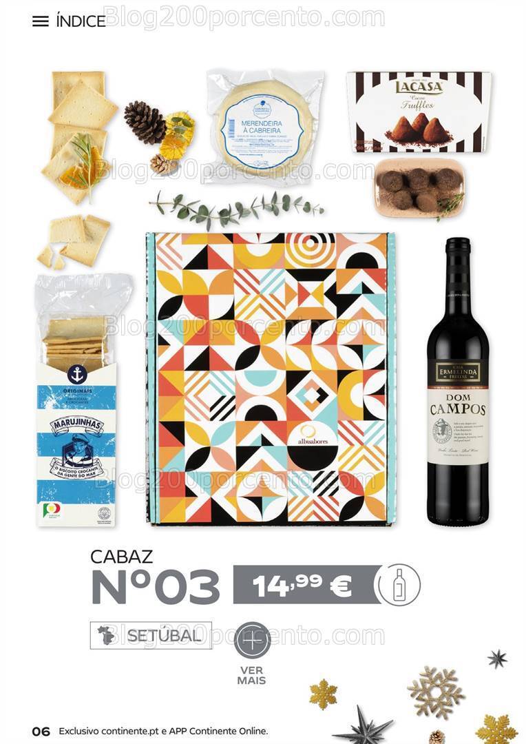 Antevisão Folheto CONTINENTE Cabazes de Natal Promoções de 15 setembro a 6 janeiro