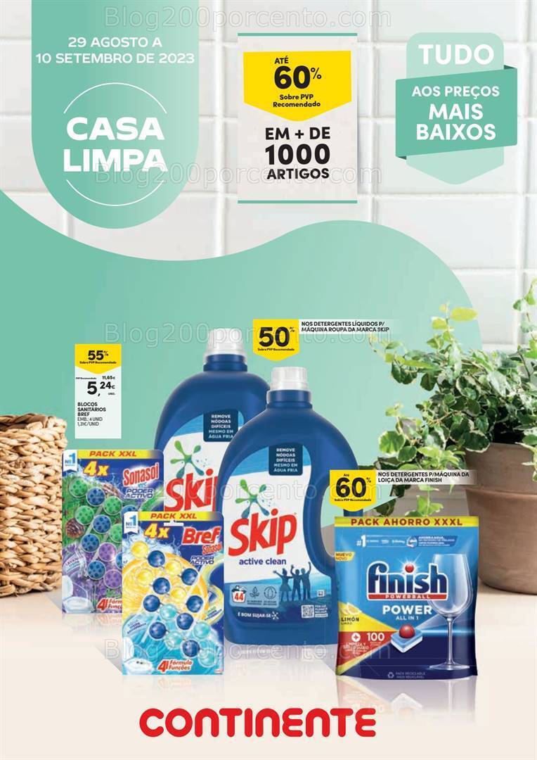 Antevisão Folheto CONTINENTE Casa Limpa Promoções de 29 agosto a 10 setembro