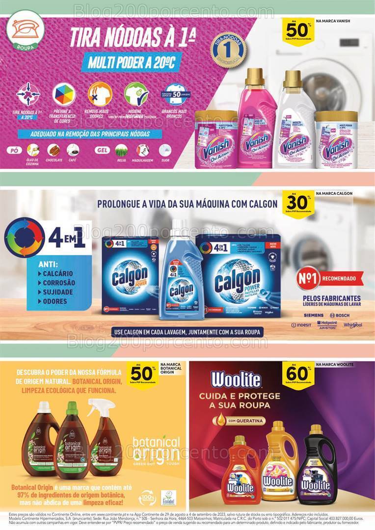 Antevisão Folheto CONTINENTE Limpeza Promoções de 29 agosto a 4 setembro