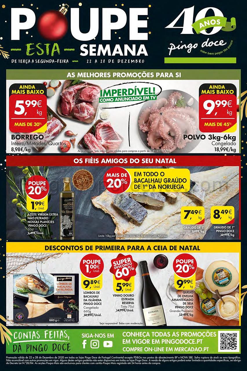 Antevisão Folheto PINGO DOCE Lojas Pequenas Promoções de 22 a 28 dezembro