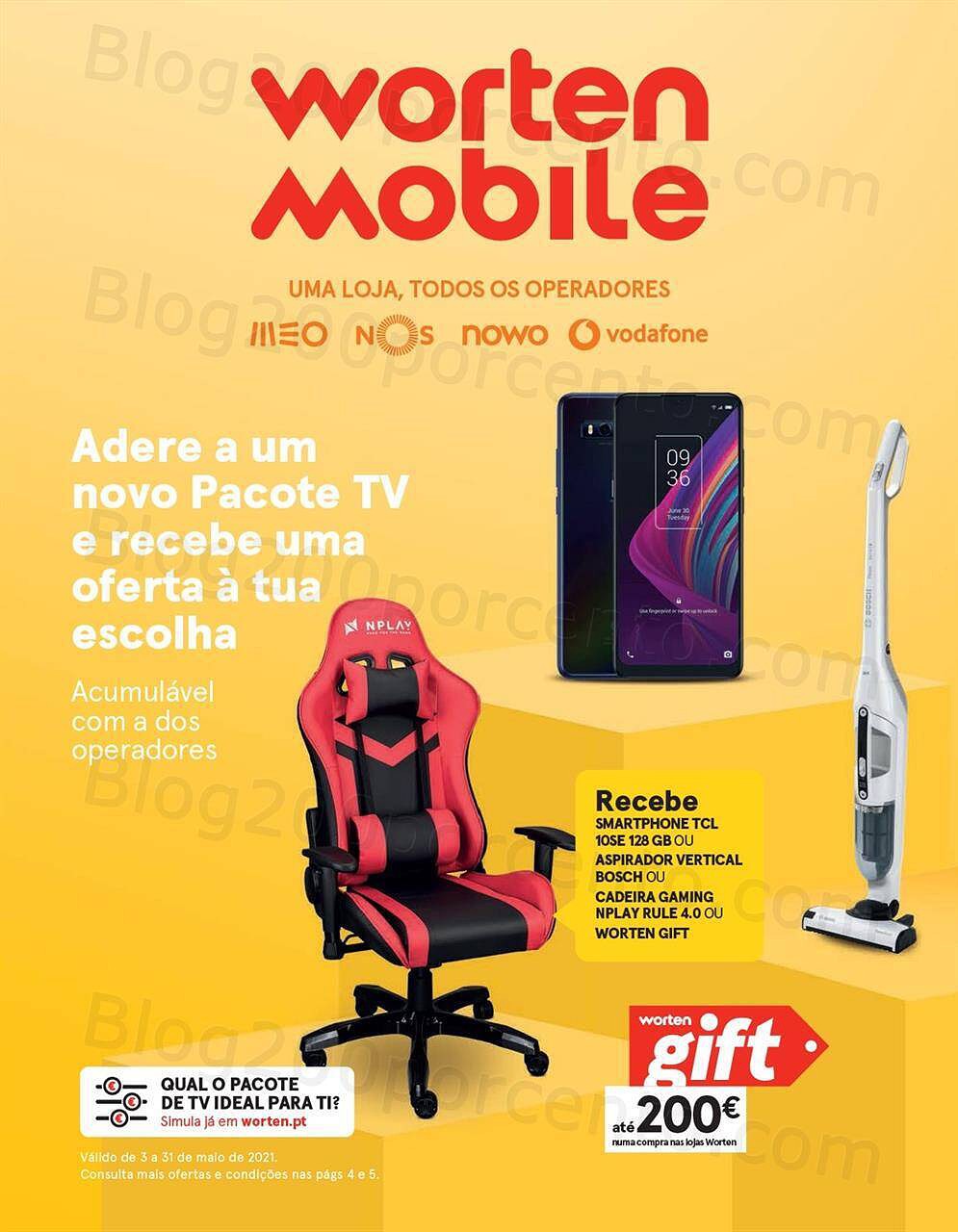 Antevisão Folheto WORTEN Mobile Promoções de 3 a 31 maio