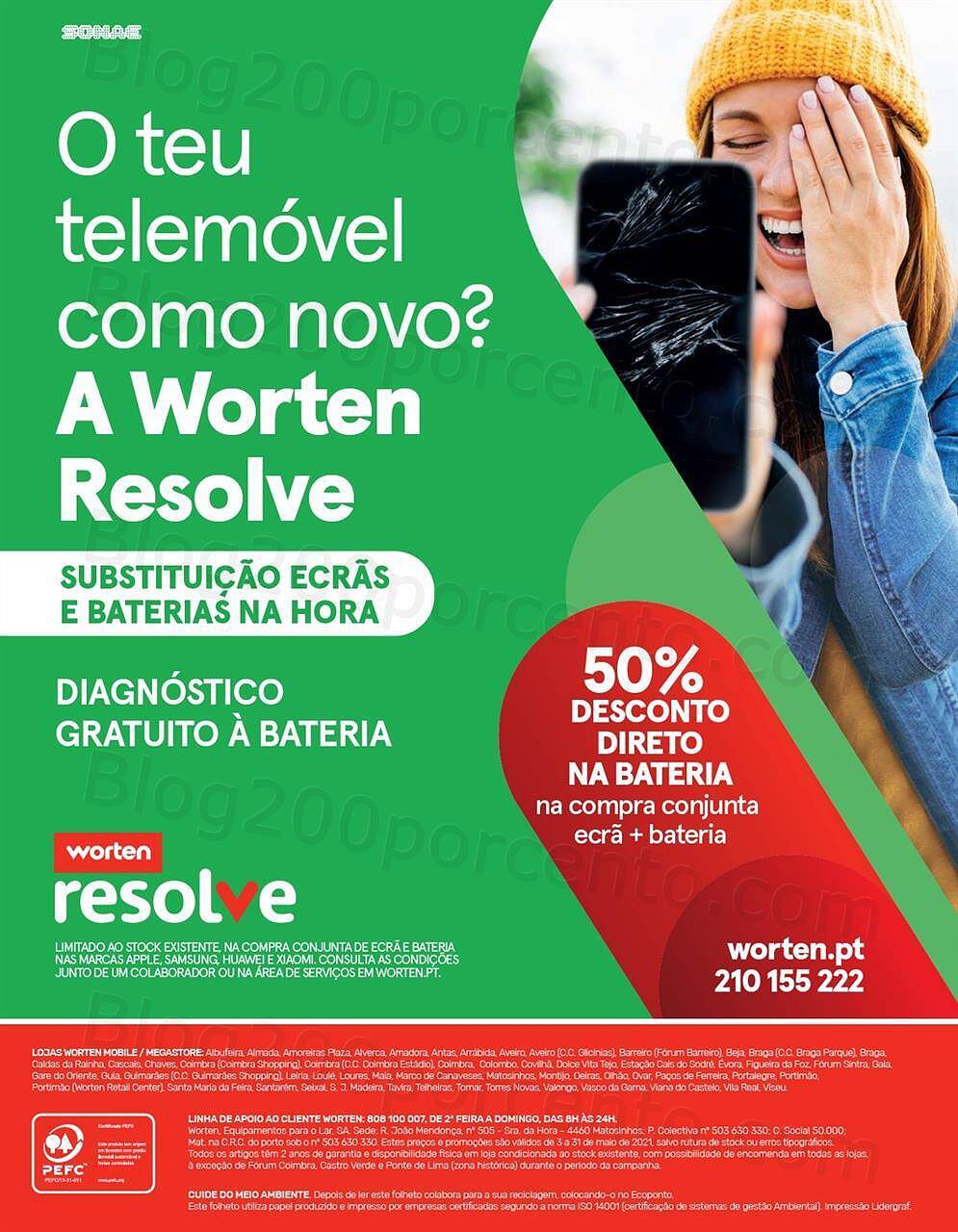 Antevisão Folheto WORTEN Mobile Promoções de 3 a 31 maio