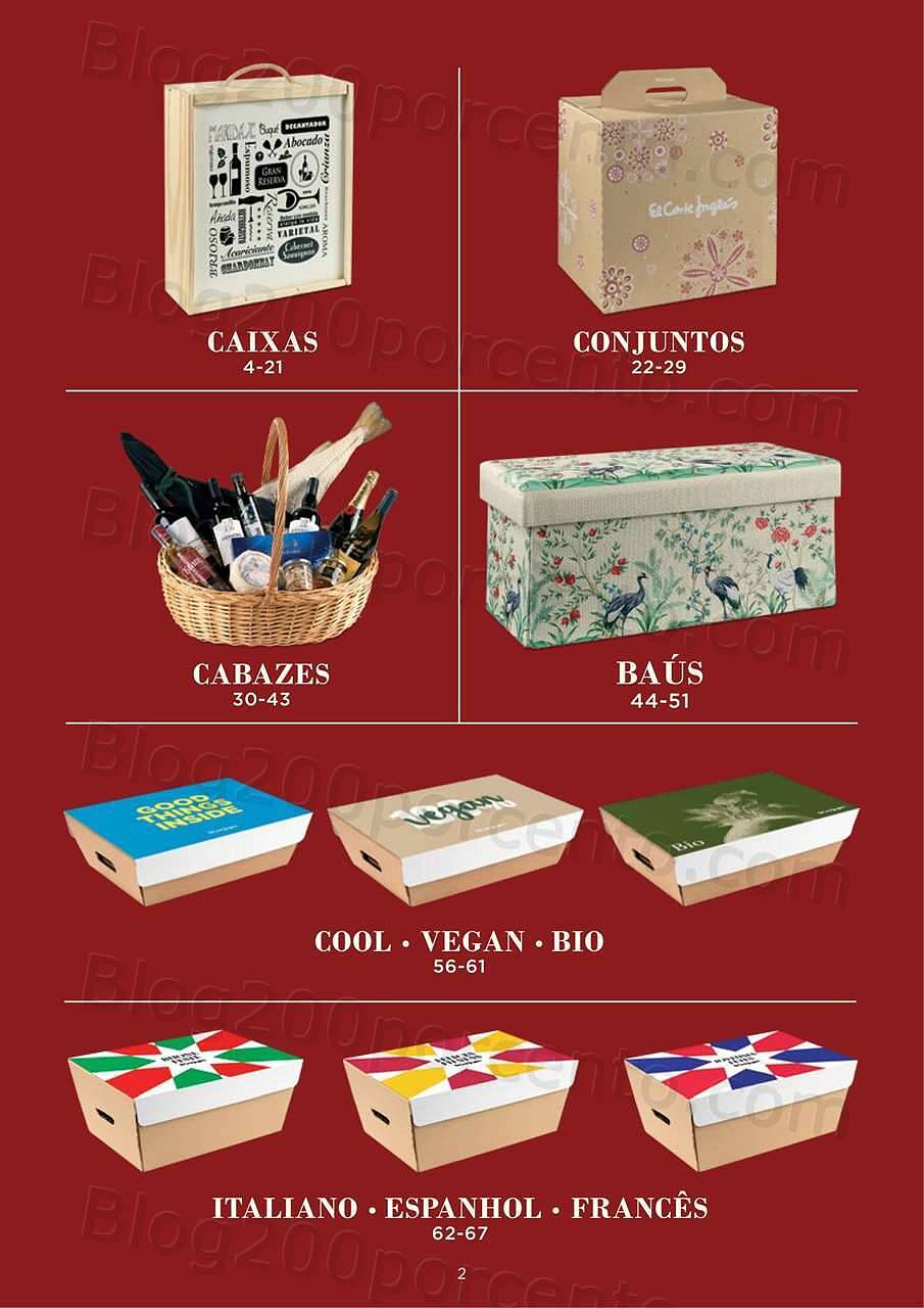 Antevisão Folheto EL CORTE INGLÉS Cabazes de Natal Promoções até 24 dezembro