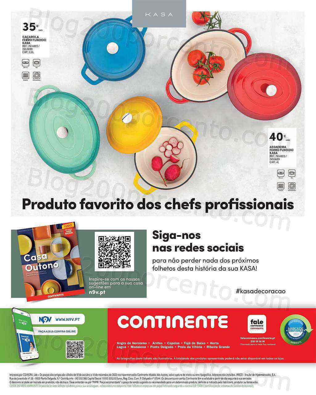 Antevisão Folheto CONTINENTE Açores Casa Outono Promoções de 18 outubro a 14 novembro