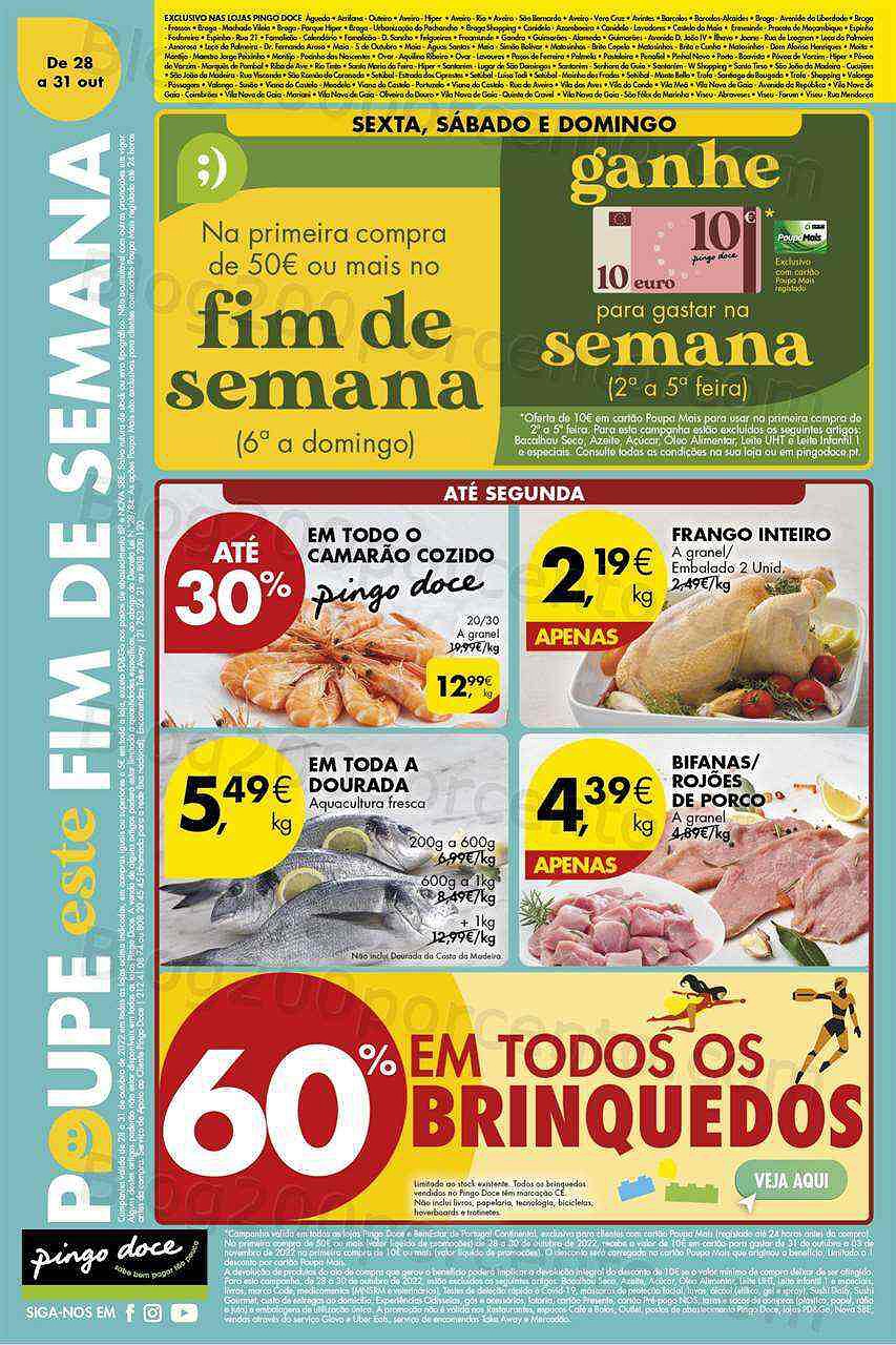 Antevisão Folheto PINGO DOCE Norte Fim de Semana 28 a 31 outubro