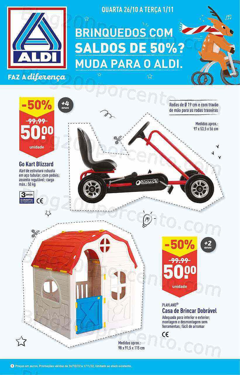 Antevisão Folheto ALDI Extra Especial Saldos em Brinquedos Promoções de 26 outubro a 1 novembro