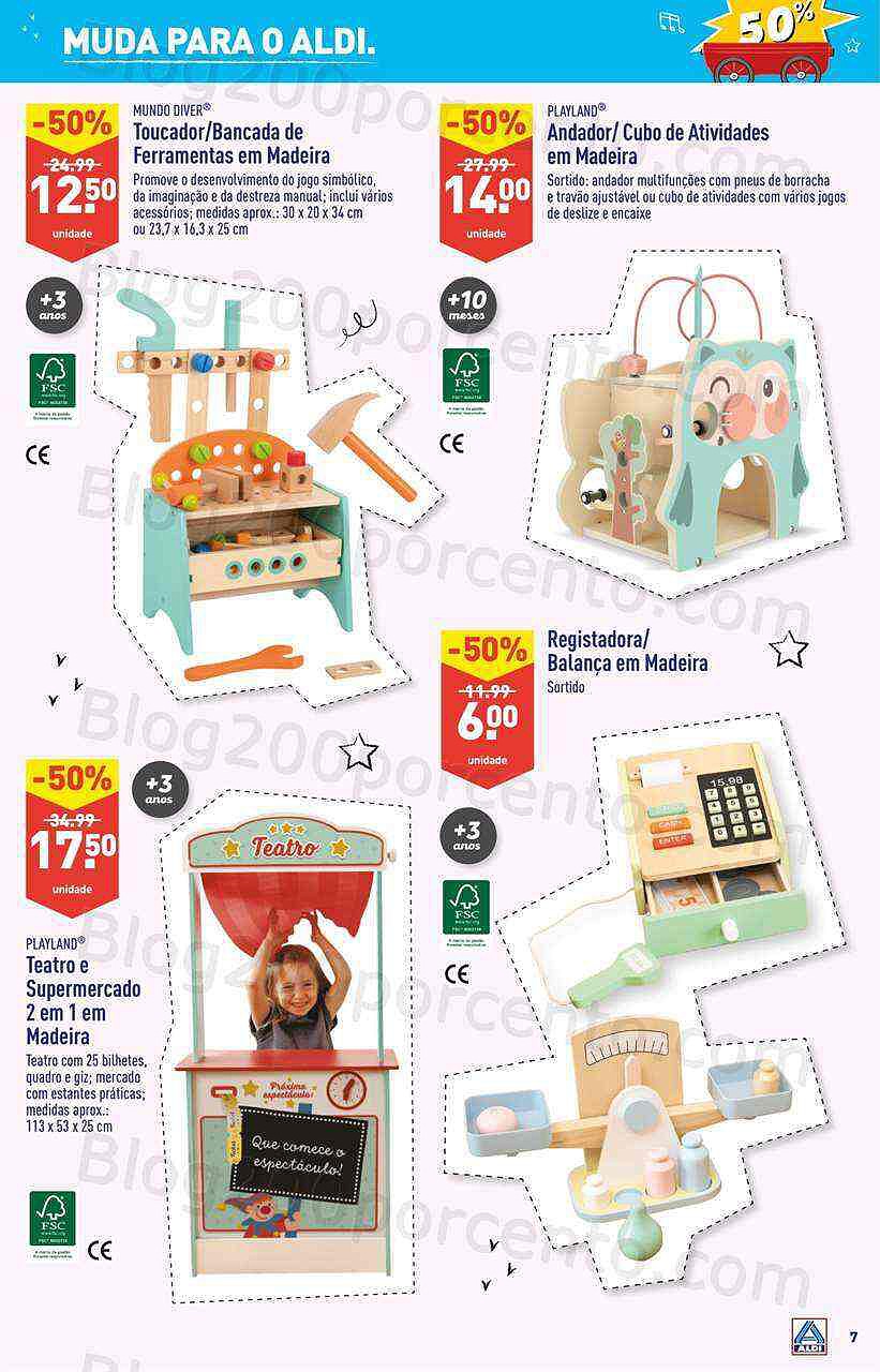 Antevisão Folheto ALDI Extra Especial Saldos em Brinquedos Promoções de 26 outubro a 1 novembro