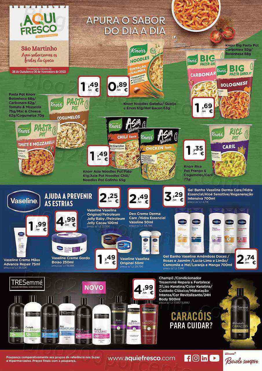 Antevisão Folheto AQUI É FRESCO Extra Promoções de 26 outubro a 6 novembro