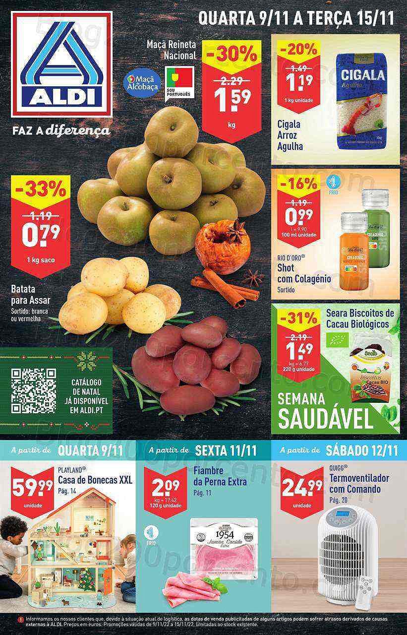 Antevisão Folheto ALDI Promoções de 9 a 15 novembro
