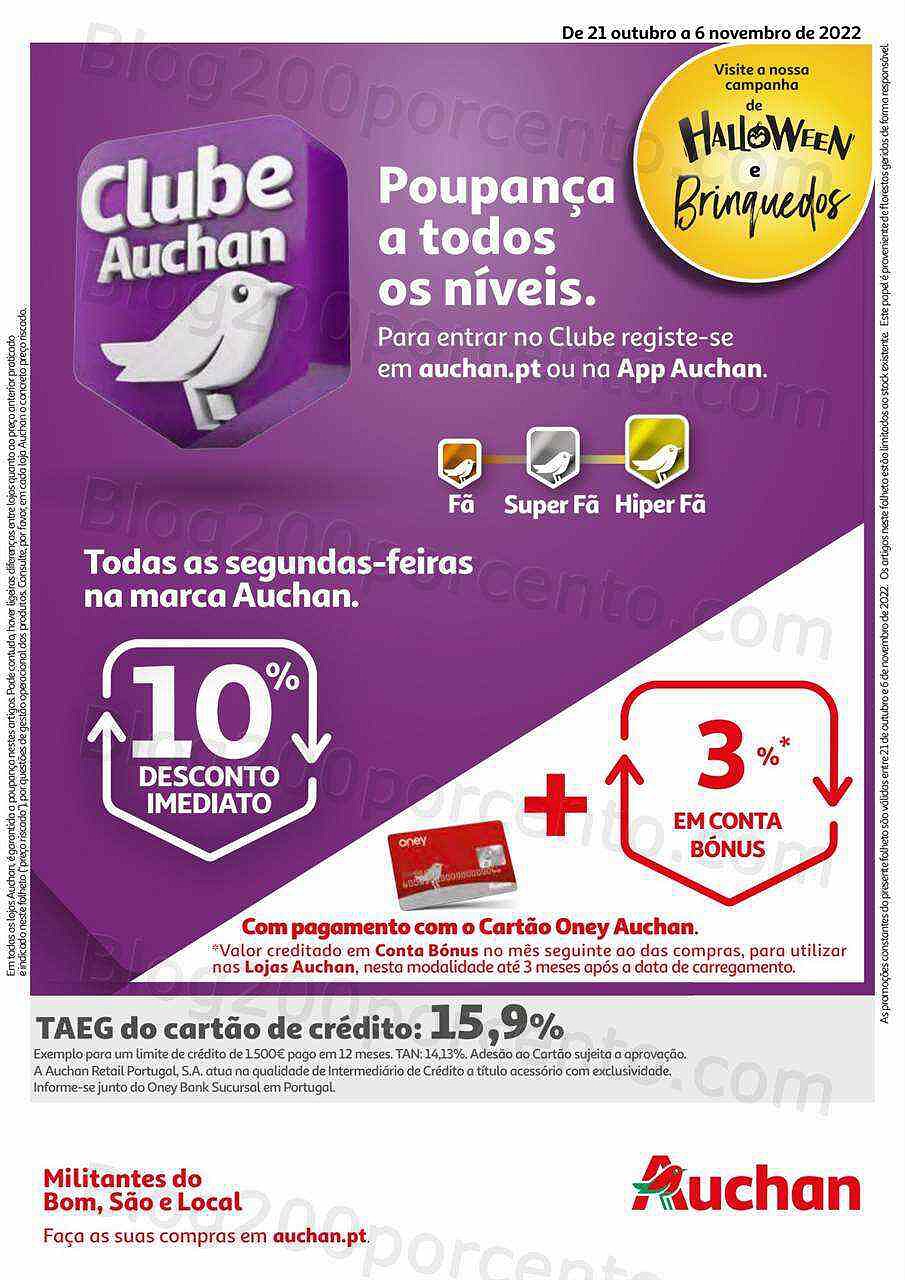 Antevisão Folheto AUCHAN Promoções de 21 outubro a 6 novembro