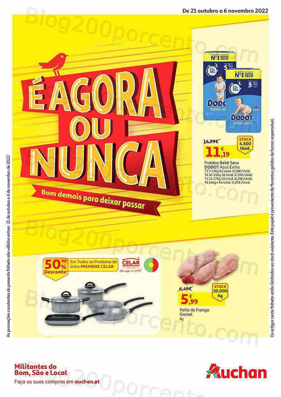 Antevisão Folheto AUCHAN Agora ou Nunca Promoções de 21 outubro a 6 novembro
