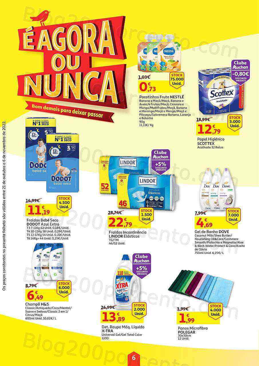 Antevisão Folheto AUCHAN Agora ou Nunca Promoções de 21 outubro a 6 novembro