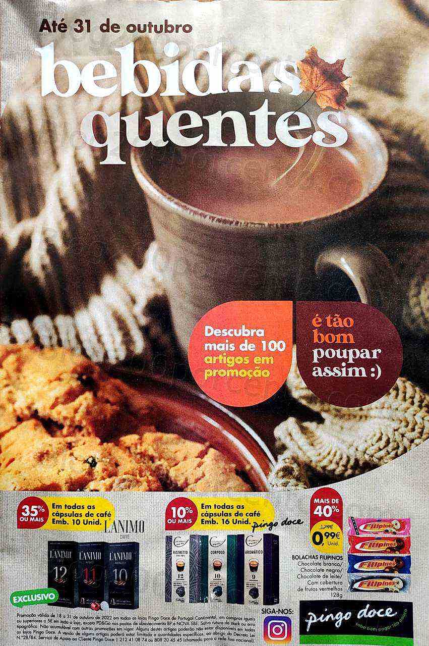 Antevisão Folheto PINGO DOCE Bebidas Quentes Promoções de 18 a 31 outubro