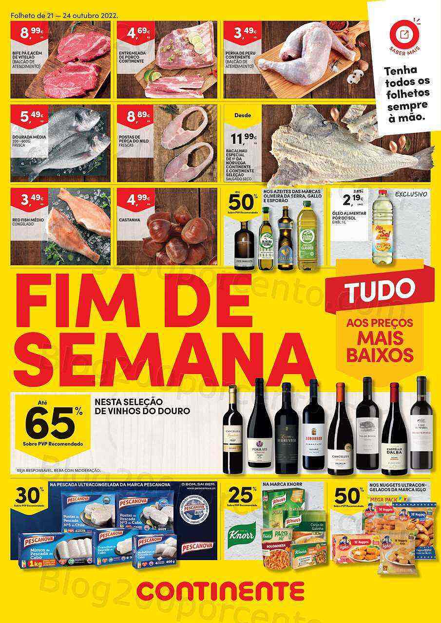 Antevisão Folheto CONTINENTE Promoções Fim de Semana - 21 a 24 outubro