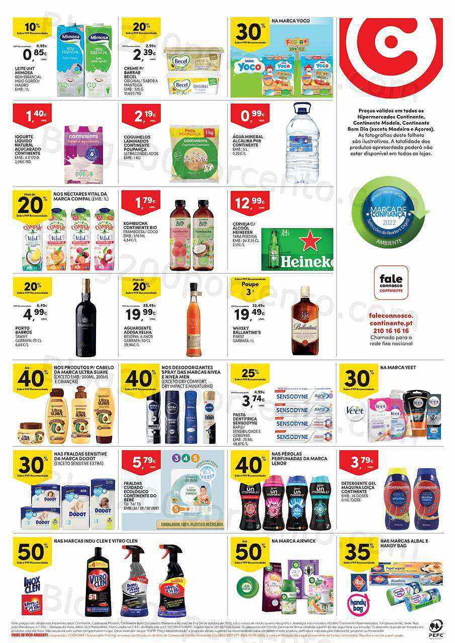 Antevisão Folheto CONTINENTE Promoções Fim de Semana - 21 a 24 outubro